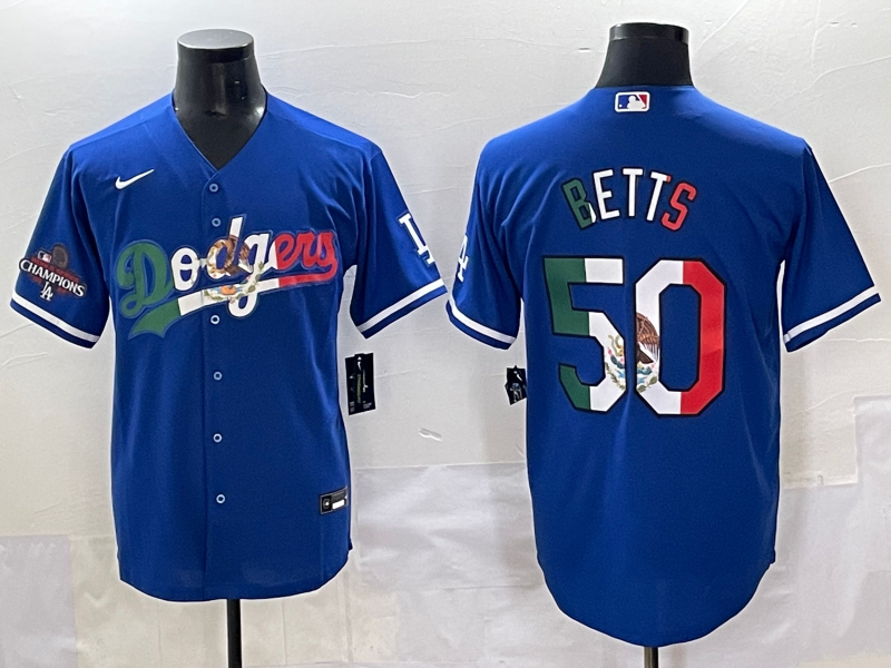 Men 2025 Los Angeles Dodgers #50 Betts Blue Nike 2025 MLB All Star Jersey style 008->women mlb jersey->Women Jersey